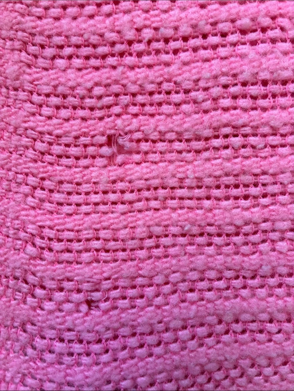 Vintage Pink Thermal Waffle Weave Blanket Satin Trim